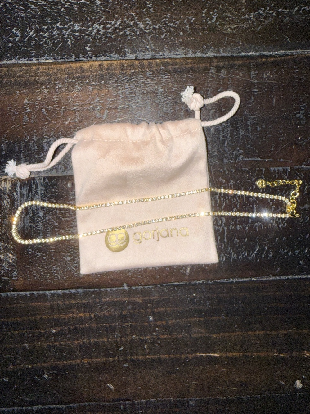 NWOT Gorjana Gold Crystal Tennis Necklace